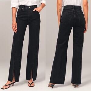 Abercrombie & Fitch Jeans Womens 27 Extra Short Black 90s Relaxed Curve Love New